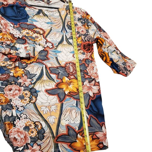 ASOS DESIGN Red Mini Dress Mixed Floral Print Lace Blouson Sleeve Womens Size 14 - Picture 4 of 11